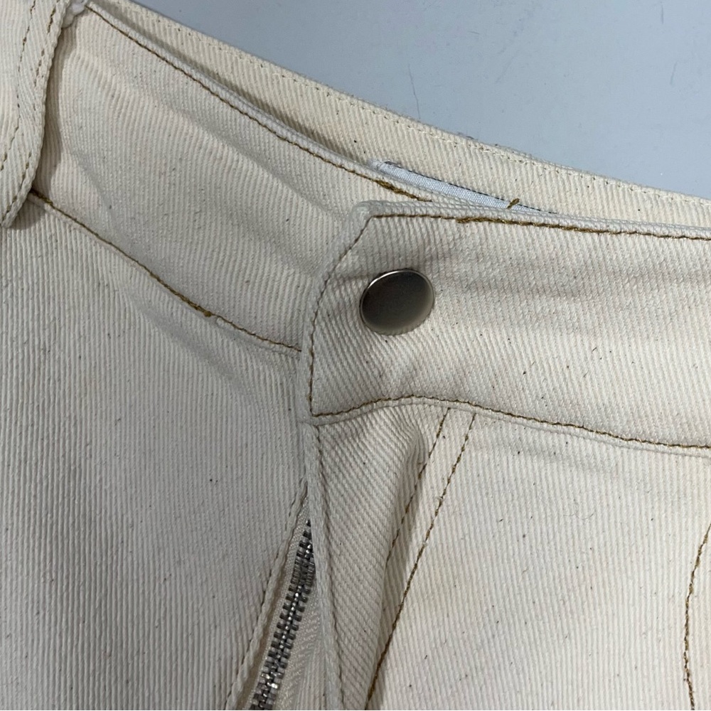 I.AM.GIA. Straight Leg Jeans Size S Off White Cream Ecru Faux Back Pockets - Picture 11 of 16